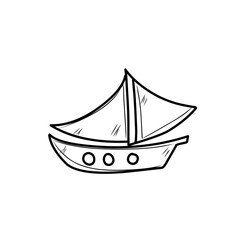 scribble sketch of ship