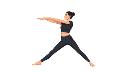 Obraz premium Serene female silhouette performing stretching exercise for wellness routine