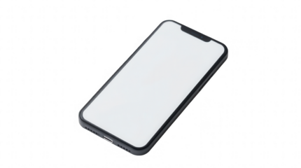 A sleek smartphone with a blank screen rests on a flat surface surrounded by light. The design highlights modern aesthetics and simplicity
