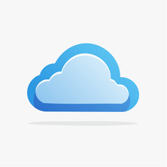 Abstract Cloud Icon In Light Blue And White