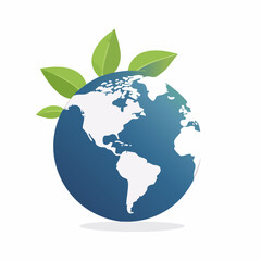 Obraz premium Illustration Of Earth With Green Leaves