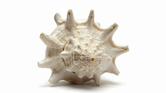 Elegant studio shot featuring spiky sea shell variations against a pristine white backdrop