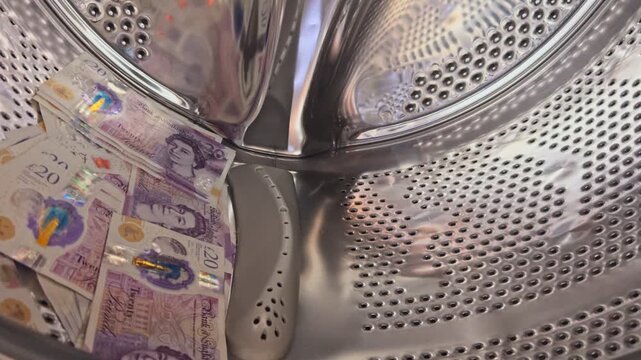 Pounds cash notes pile of money. EUR banknotes background concept of finance, economy crisis, inflation and business in Europe