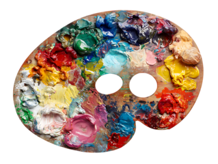 artists palette featuring beautiful bold shades