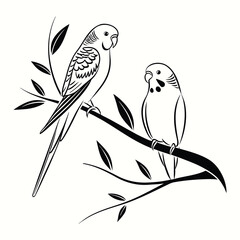 vector illustration of a bird on branch