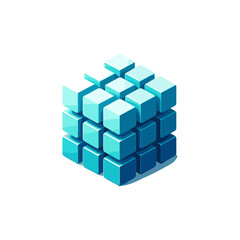 Obraz premium cube logo flat icon