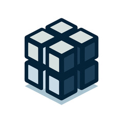 Obraz premium cube logo flat icon
