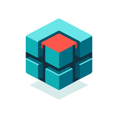 cube logo flat icon
