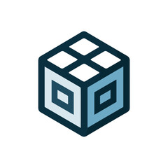 cube logo flat icon