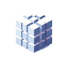 cube logo flat icon