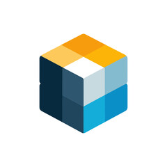 Fototapeta premium cube logo flat icon