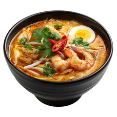 Laksa soup isolated on transparent background