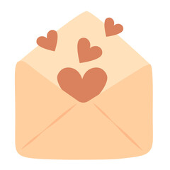 Cute Envelope with Hearts Illustration