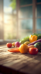 A still life of fresh vegetables with natural daylight and warm light, creating an enticing view.