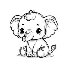 Obraz premium Cute baby elephant with big ears