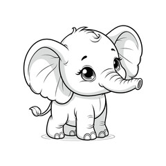 Obraz premium Cute baby elephant with big ears