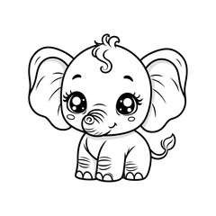 Obraz premium Cute baby elephant with big ears