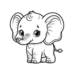 Fototapeta premium Cute baby elephant with big ears