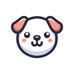 Fototapeta premium Cute cartoon dog face icon logo