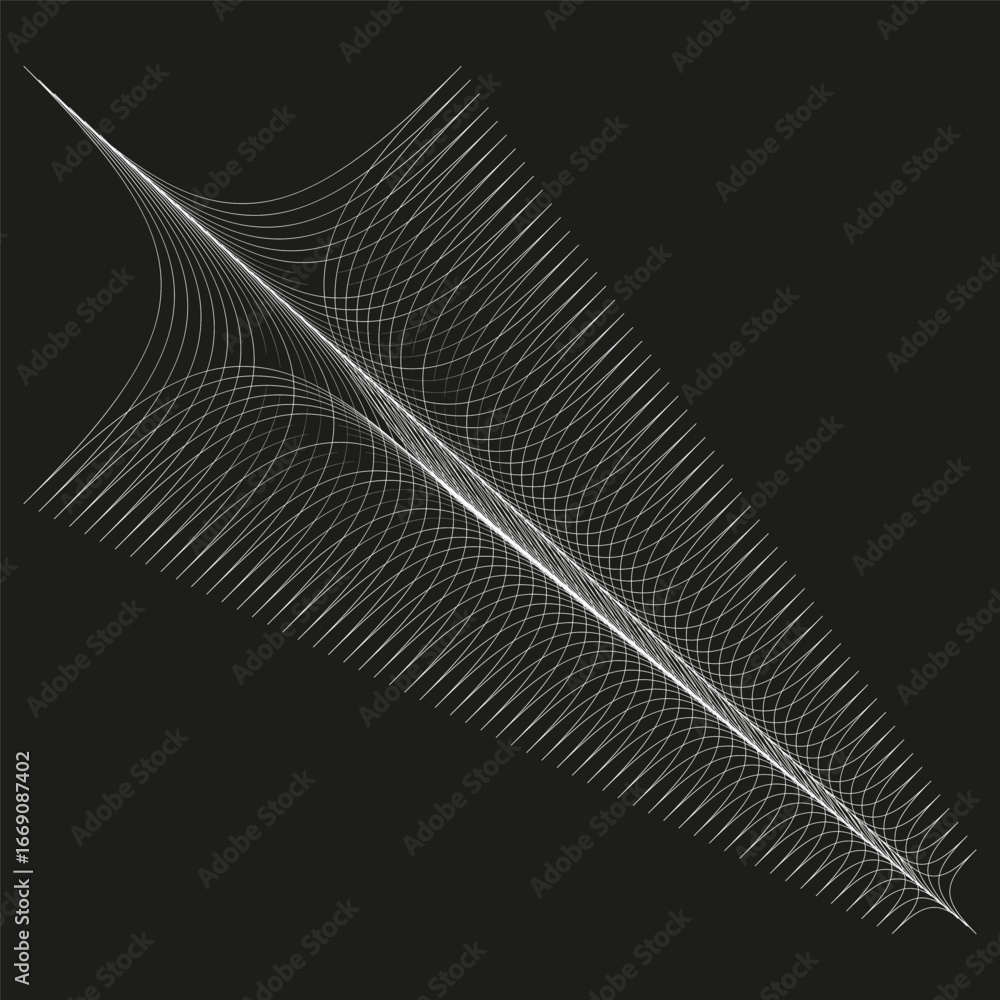 Aufkleber abstract geometric shape. thin line structure. dynamic composition illustration. vector illusion des