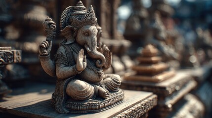 Divine Ganesha statue embodies tranquility and spiritual heritage in Asia