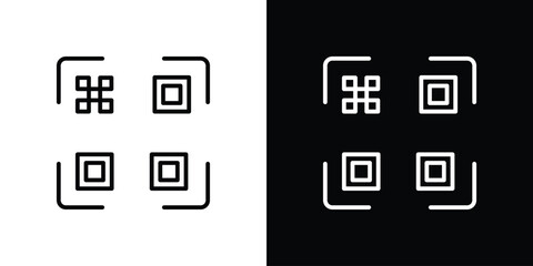 Qrcode icon. Simple Minimal Pictogram. Vector
