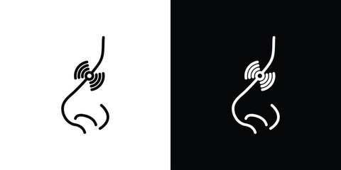 Fototapeta premium Nose pain icon. Simple Minimal Pictogram. Vector