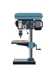 Robust industrial drill press machine for precise vertical drilling operations in a professional workshop, essential for construction, fabrication, and woodworking tasks