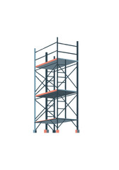 Three-Tier Scaffolding Construction Equipment Illustration