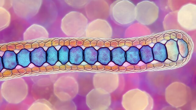 Microscopic Cell Structure Detailed View Colorful Biology