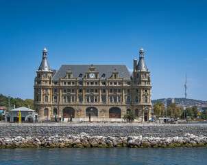Fototapeta premium Historic Haydarpasa Train Station. Completed restoration. istanbul, kadikoy, turkey.