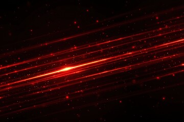 Abstract Red Light Streaks with Sparkles and Starry Background for Dynamic and Modern Designs