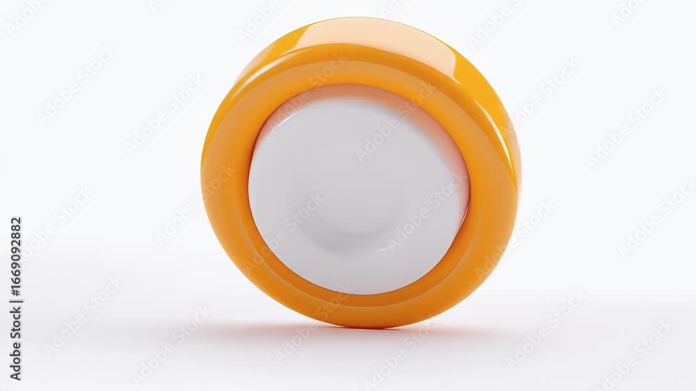 Poster dynamic orange and white abstract 3d shapes: rotating circular design