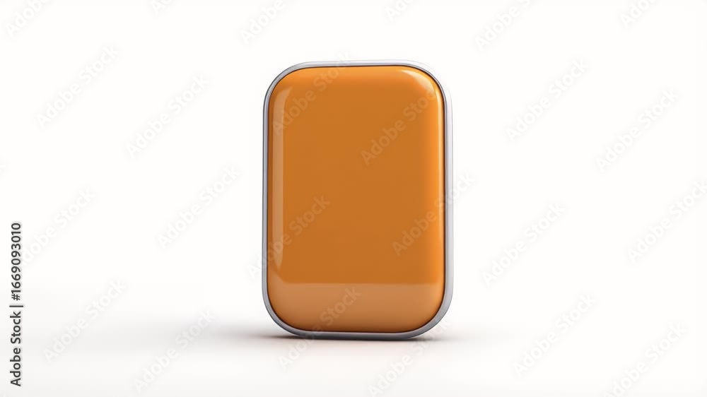 Poster dynamic orange button: 360? rotating glossy ui element
