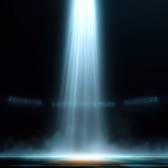 Dramatic Spotlight Illumination on Dark Stage Creating Atmospheric Background for Performance or Event