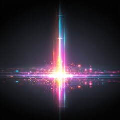 Colorful Light Rays Creating Abstract Patterns on Dark Background for Artistic and Creative Designs