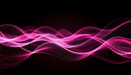Pink Abstract Waves with Dark Background.