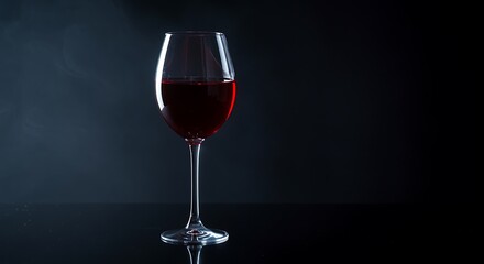 Full Wine Glass With Red Wine On A Reflective Dark Surface drink beverage