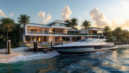 Obraz premium Luxurious waterfront home