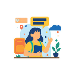 Back to school flat illustration background