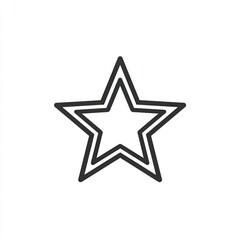Double-lined star icon, white background, graphic design element, for website rating