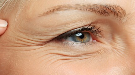 Close-up Detailed Wrinkled Eye Skin Texture Woman