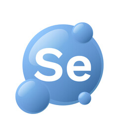 Selenium Icon - Se Mineral Supplement Flat Vector Illustration