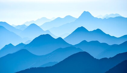 Obraz premium Blue Mountain Range Panorama.