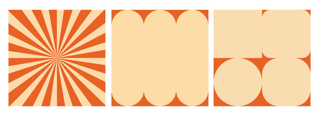 Fototapeta premium Design template shape geometric retro groovy