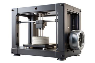 Fototapeta premium 3d printer with filament spool, isolated on transparent background