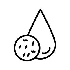 Dirty water linear icon. Waterborne pathogens. Infection risk. Water contamination. Droplets and germs. Thin line illustration. Contour symbol. Vector outline drawing. Editable stroke. Pixel perfect
