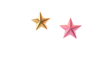 Festive Celebration Background with Golden and Pink Stars and Glittering Effects