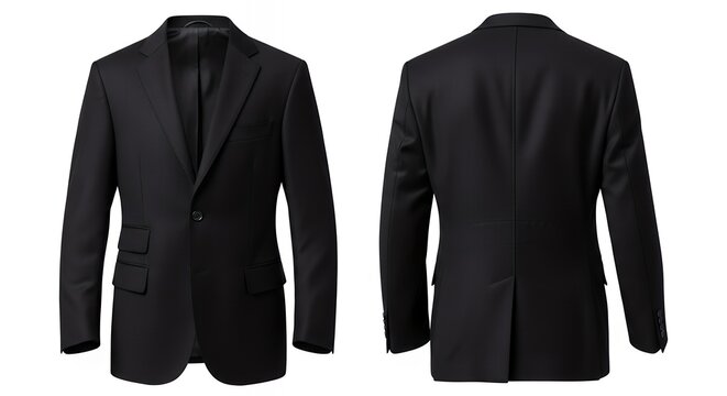 Elegant black men's tailored suit with sleek design suitable for formal occasions and professional environments showcasing modern fashion