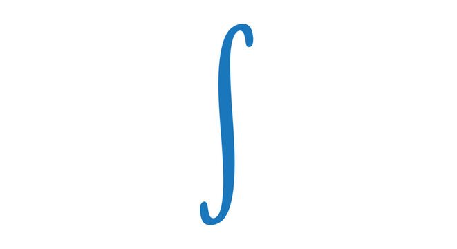 A stylized, blue integral symbol isolated against a clean, white background, representing calculus.
